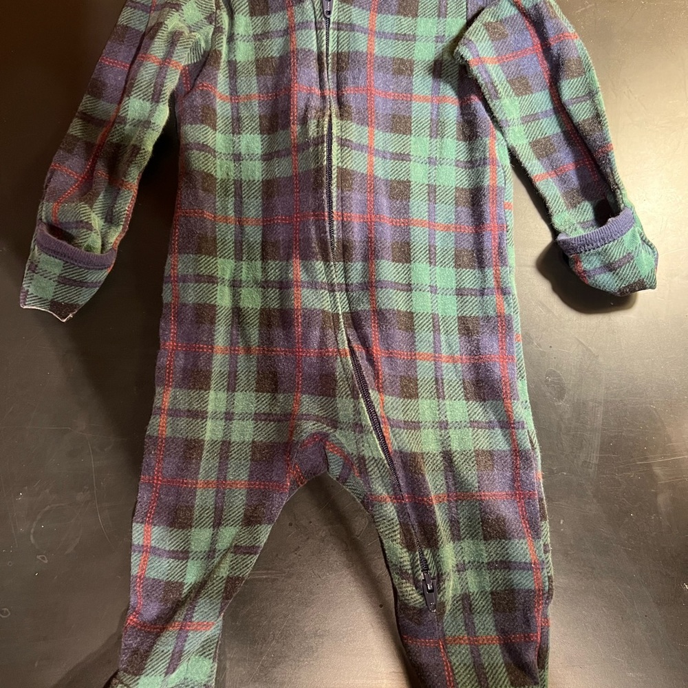Old Navy Plaid Footed Onesie